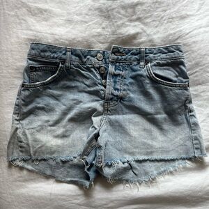 Topshop cutoff Jean shorts with frayed edges